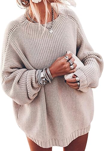 Ugerlov Women’s Oversized Batwing Sleeve Chunky Knit Sweater
