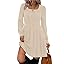 Robe pull à manches longues et col carré pour femme Sampeel