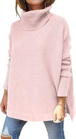 LILLUSORY Women’s Oversized Turtleneck Batwing Sleeve Knit Tunic