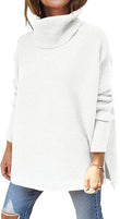 LILLUSORY Women’s Oversized Turtleneck Batwing Sleeve Knit Tunic