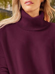 LILLUSORY Women’s Oversized Turtleneck Batwing Sleeve Knit Tunic