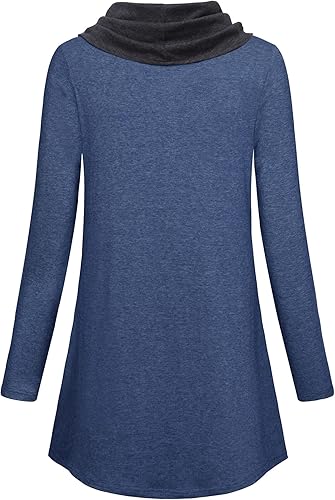 Bebonnie Women’s Cowl Neck Button Tunic