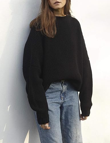 Ugerlov Women’s Oversized Batwing Sleeve Chunky Knit Sweater
