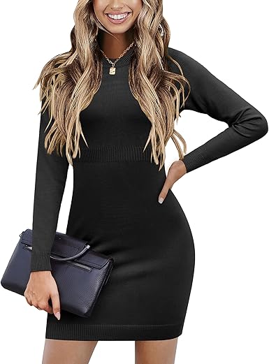 Beyove Women’s Colorblock Striped Knit Sweater Dress
